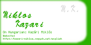 miklos kazari business card